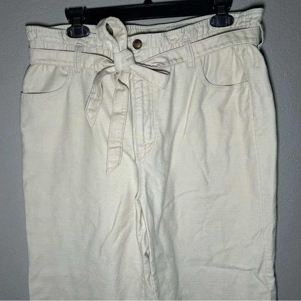 J. Crew Neutral Twill Paperbag Wide Leg Pants women’s size large 14